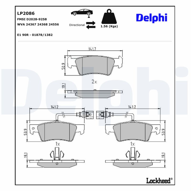 Remblokset Delphi Diesel LP2086