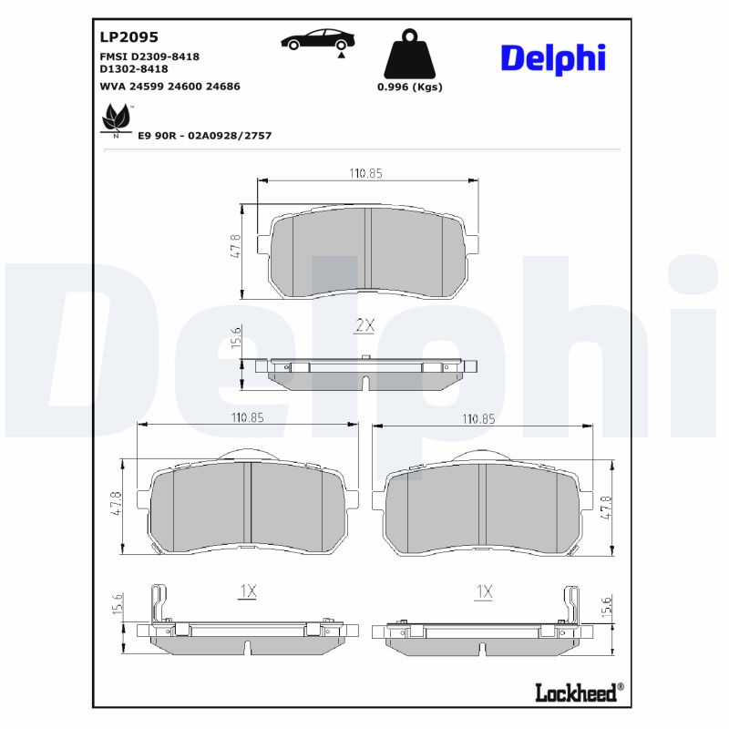 Remblokset Delphi Diesel LP2095