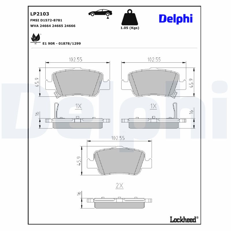 Remblokset Delphi Diesel LP2103