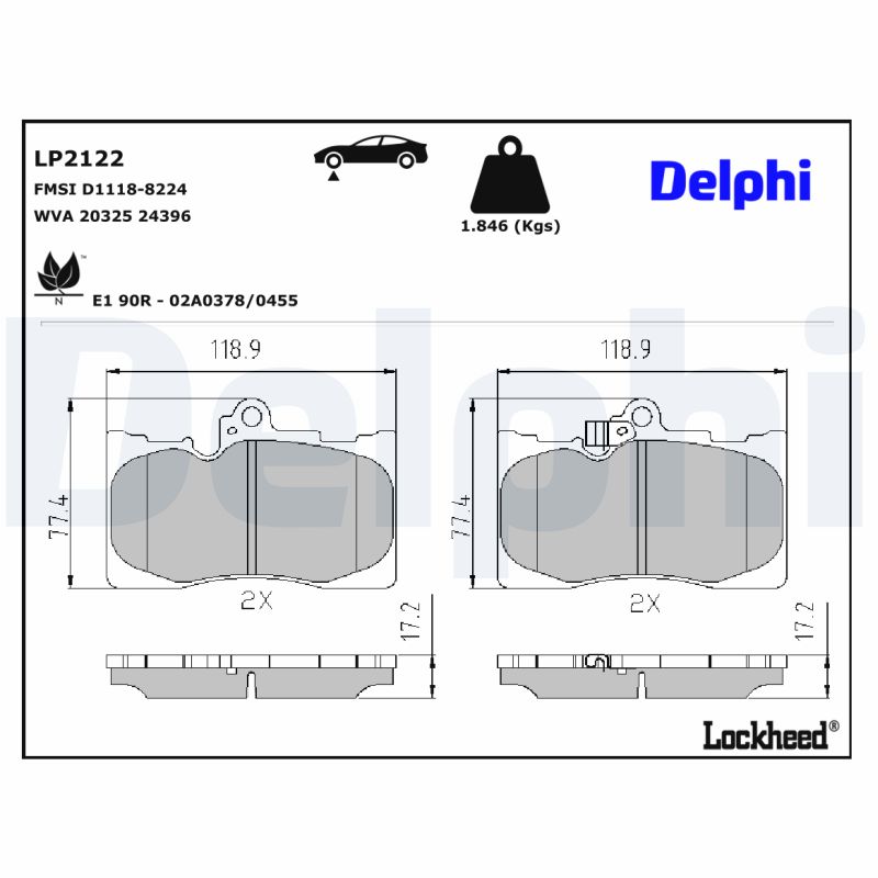 Remblokset Delphi Diesel LP2122