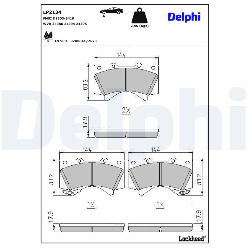 Remblokset Delphi Diesel LP2134