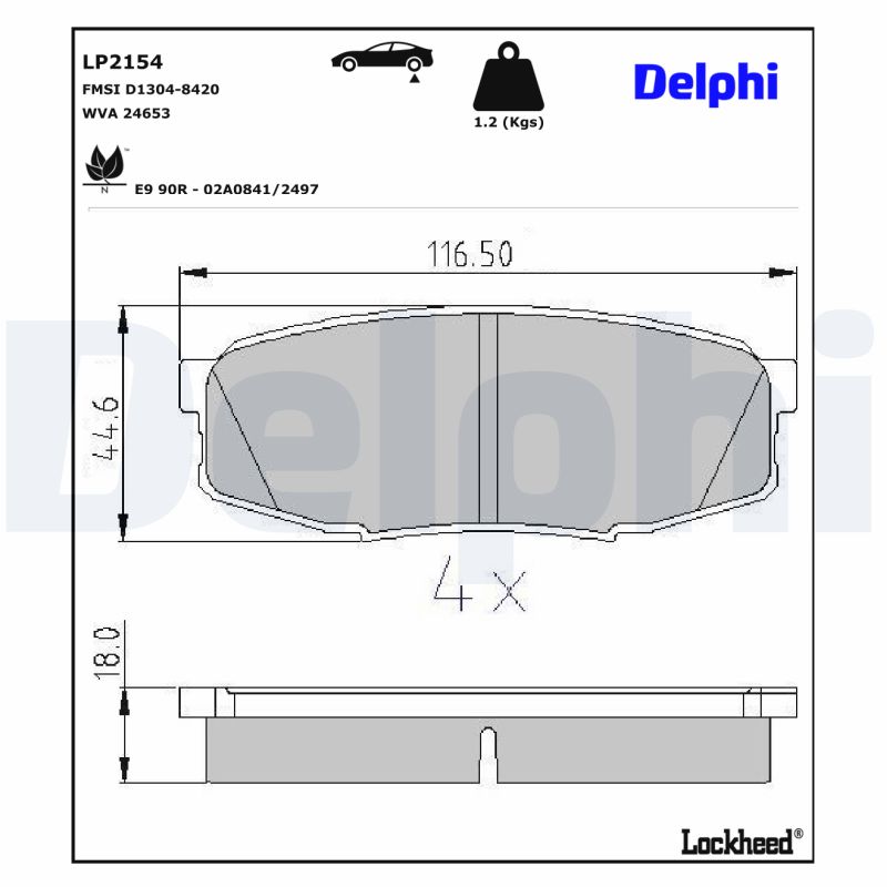 Remblokset Delphi Diesel LP2154
