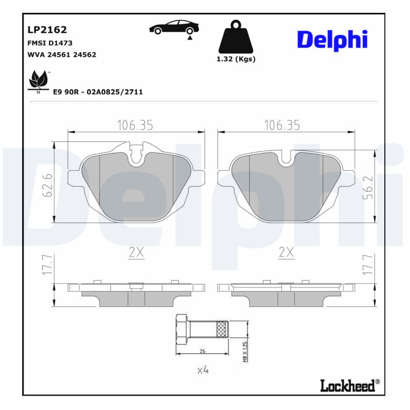 Remblokset Delphi Diesel LP2162