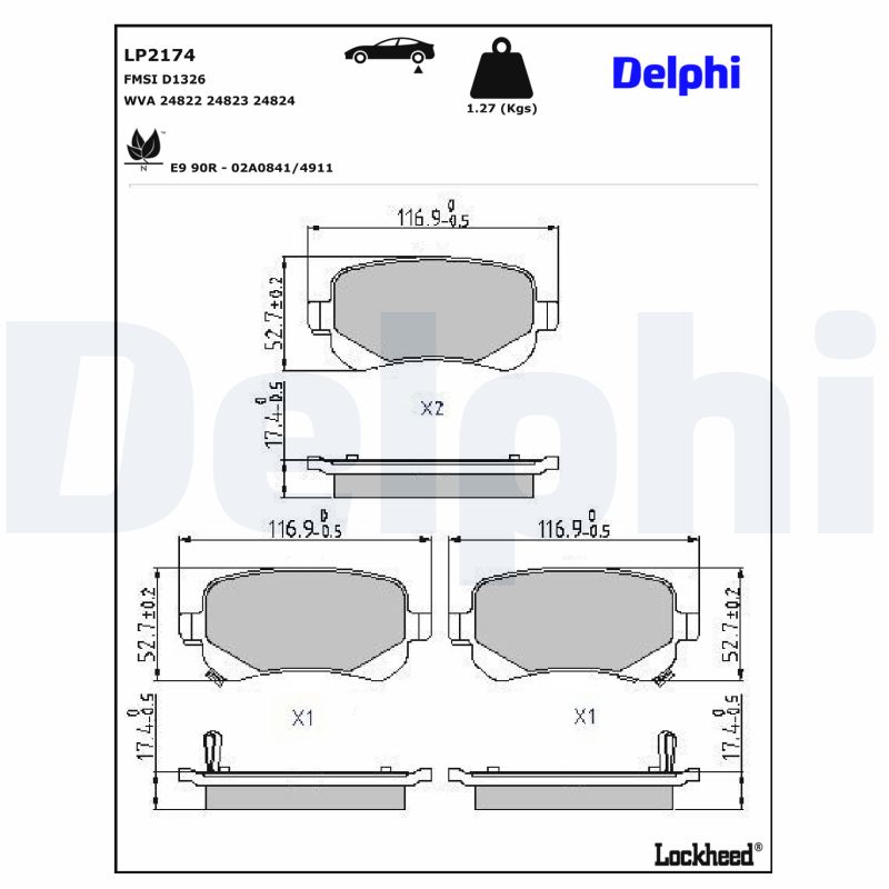 Remblokset Delphi Diesel LP2174