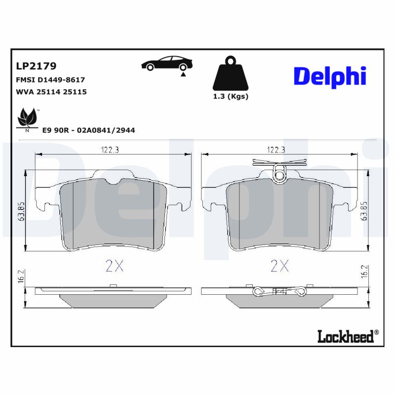 Remblokset Delphi Diesel LP2179