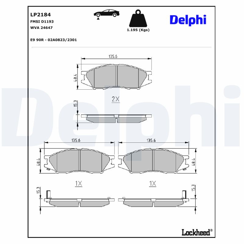 Remblokset Delphi Diesel LP2184