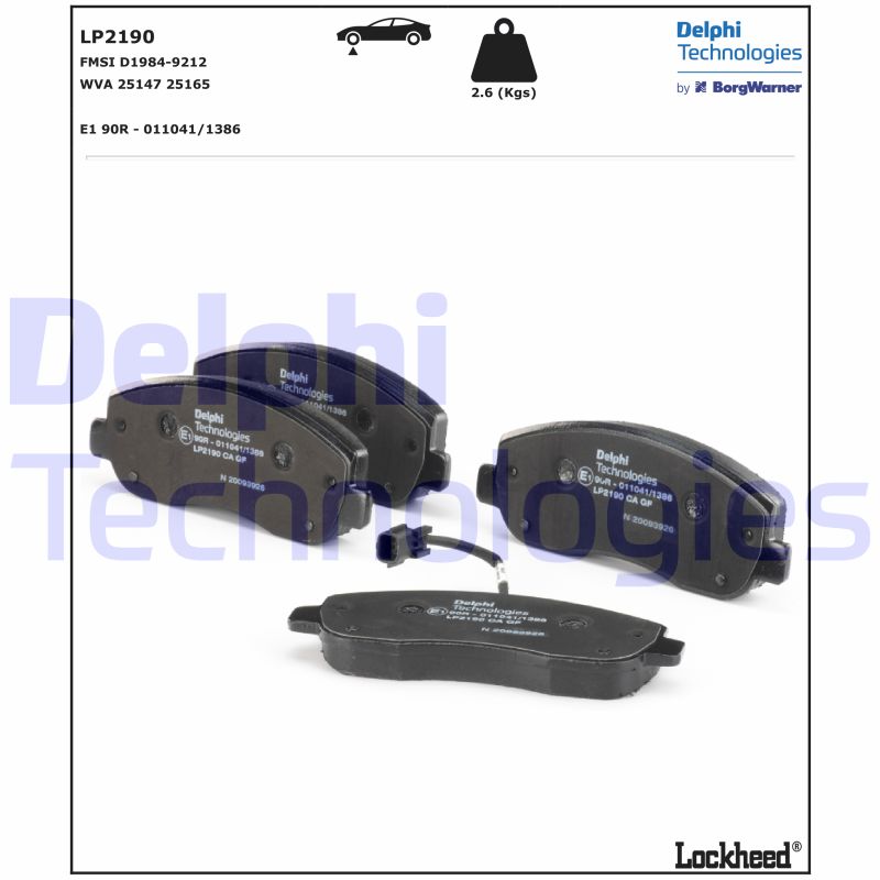 Delphi Diesel Remblokset LP2190