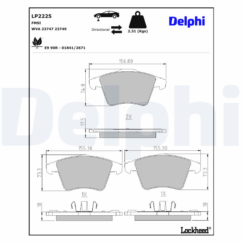 Remblokset Delphi Diesel LP2225