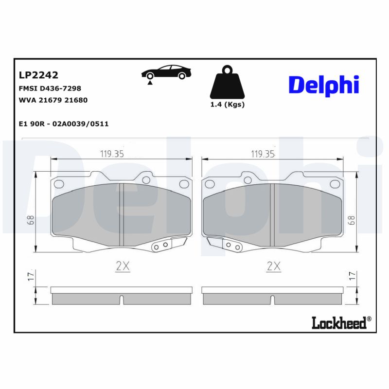 Remblokset Delphi Diesel LP2242