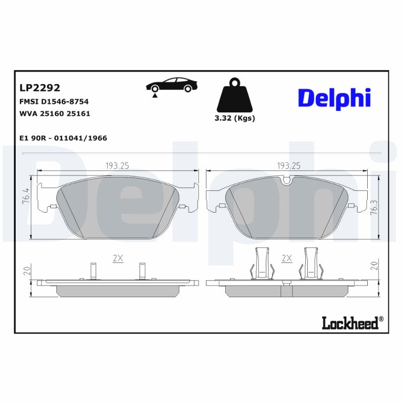 Remblokset Delphi Diesel LP2292