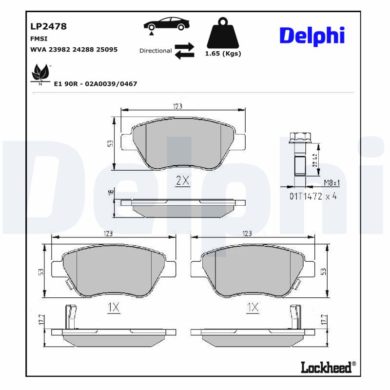 Remblokset Delphi Diesel LP2478
