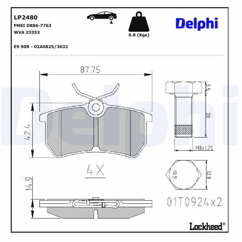 Remblokset Delphi Diesel LP2480