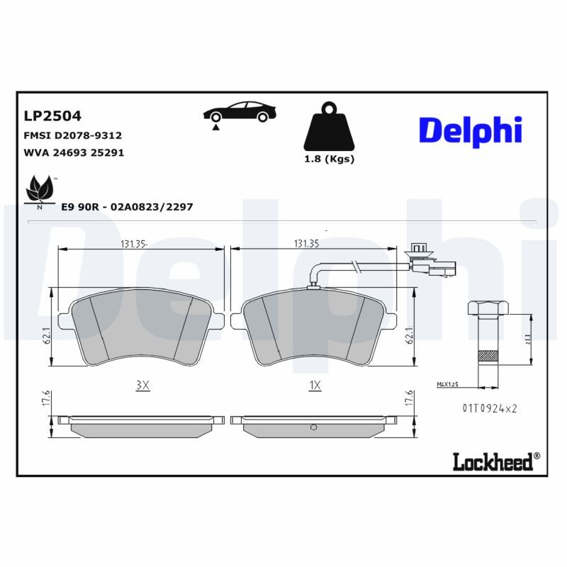 Remblokset Delphi Diesel LP2504