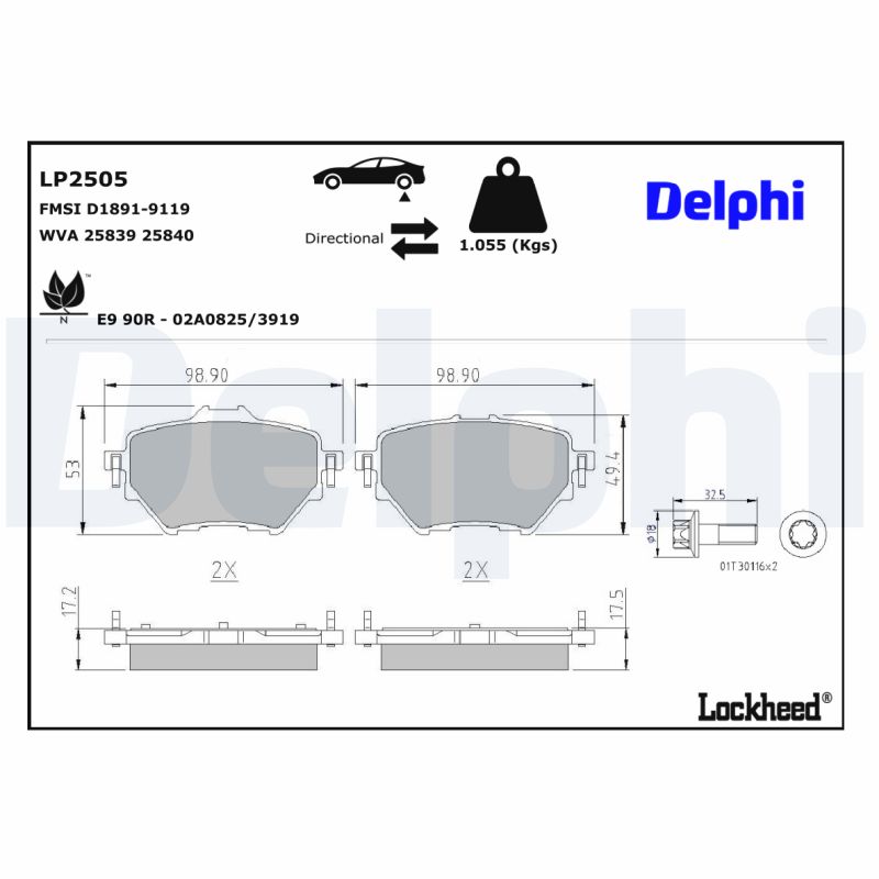 Remblokset Delphi Diesel LP2505