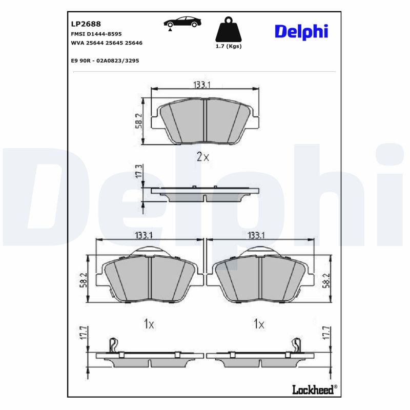 Remblokset Delphi Diesel LP2688