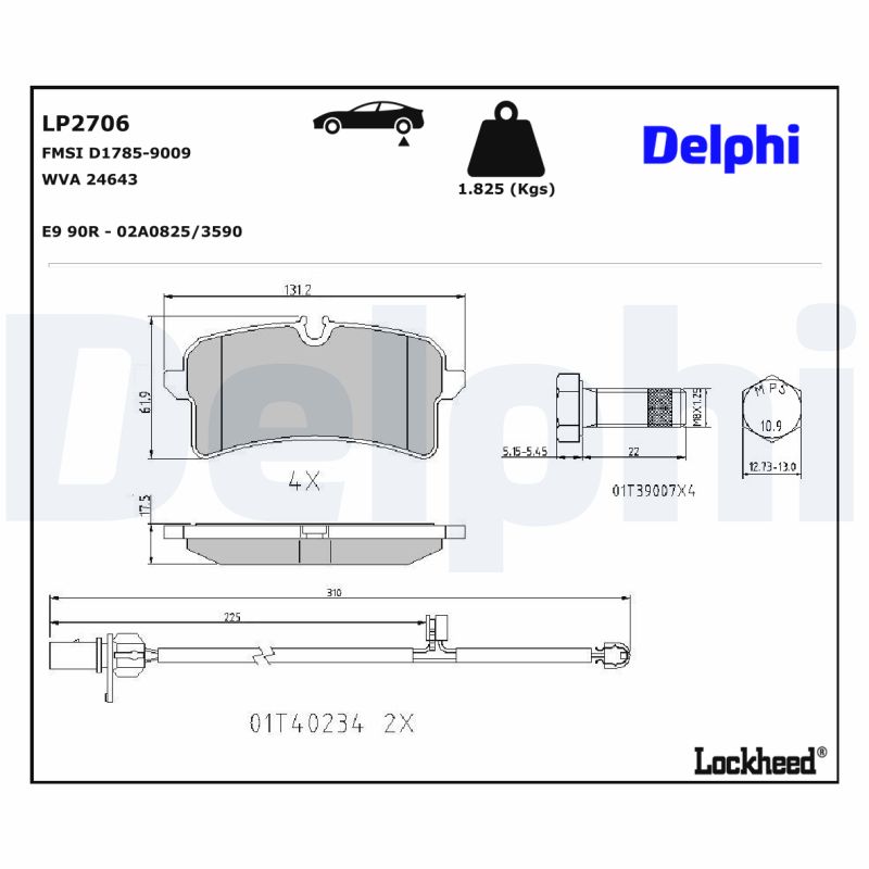 Remblokset Delphi Diesel LP2706