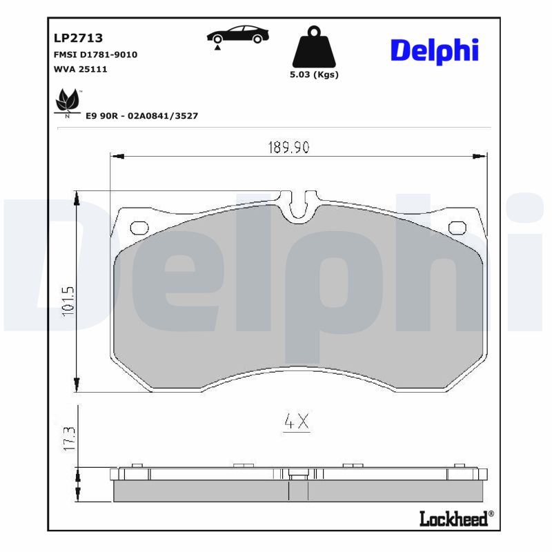 Remblokset Delphi Diesel LP2713