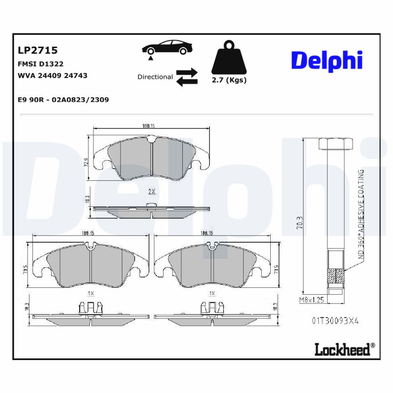 Remblokset Delphi Diesel LP2715