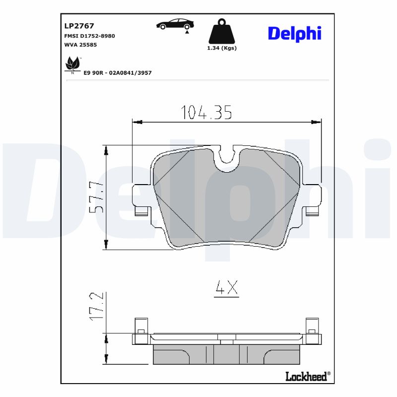 Remblokset Delphi Diesel LP2767