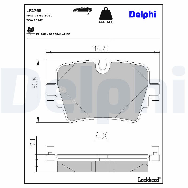 Remblokset Delphi Diesel LP2768