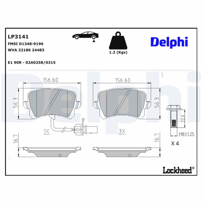 Remblokset Delphi Diesel LP3141