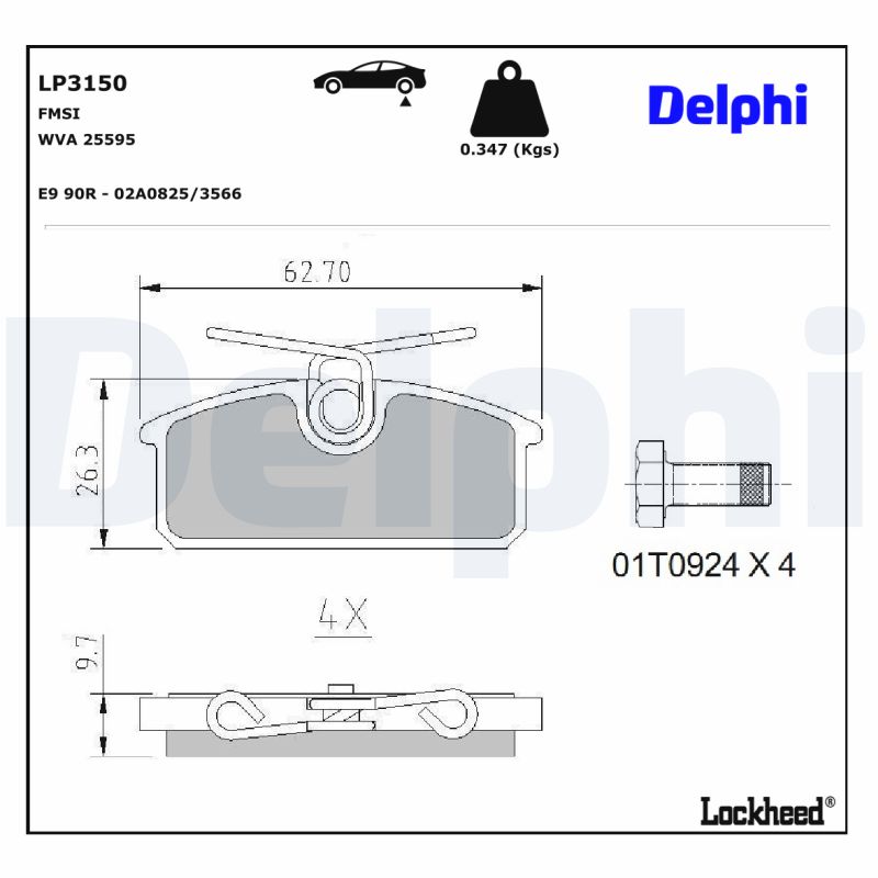 Remblokset Delphi Diesel LP3150