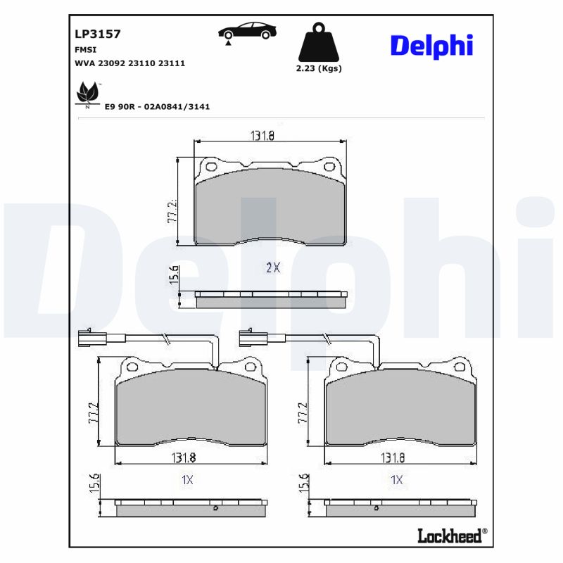 Remblokset Delphi Diesel LP3157