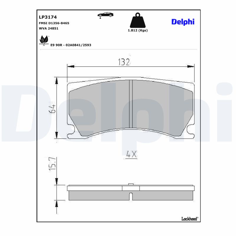 Remblokset Delphi Diesel LP3174
