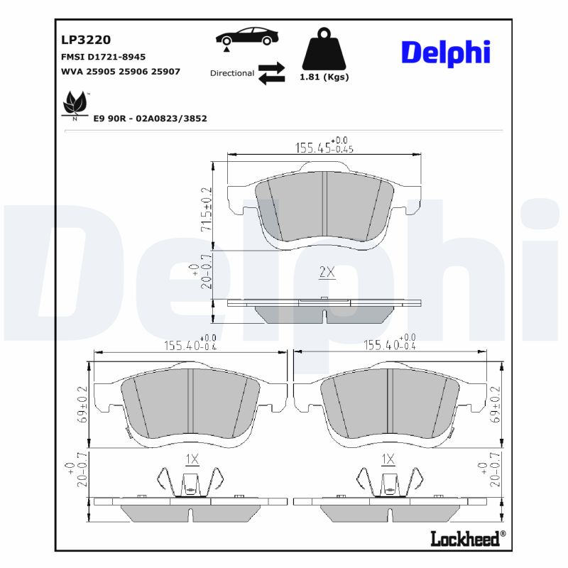 Remblokset Delphi Diesel LP3220