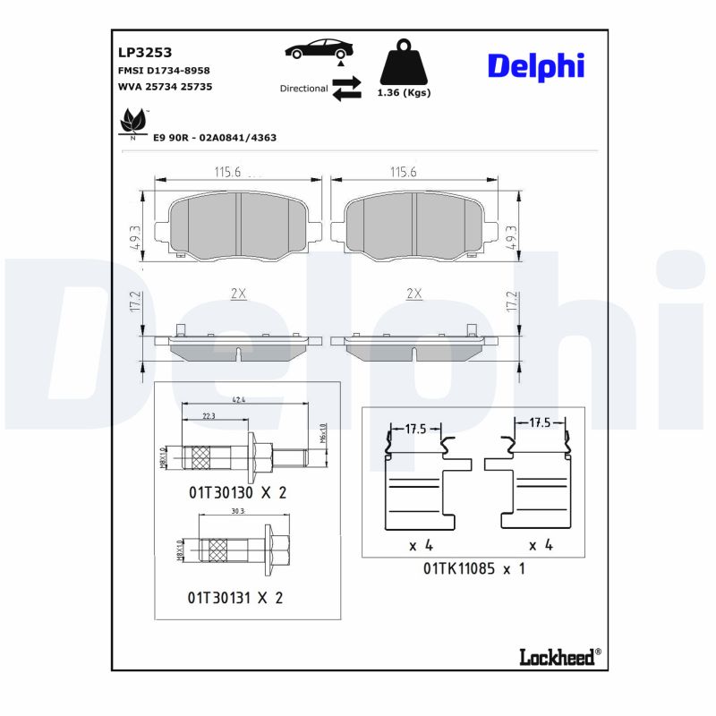 Remblokset Delphi Diesel LP3253