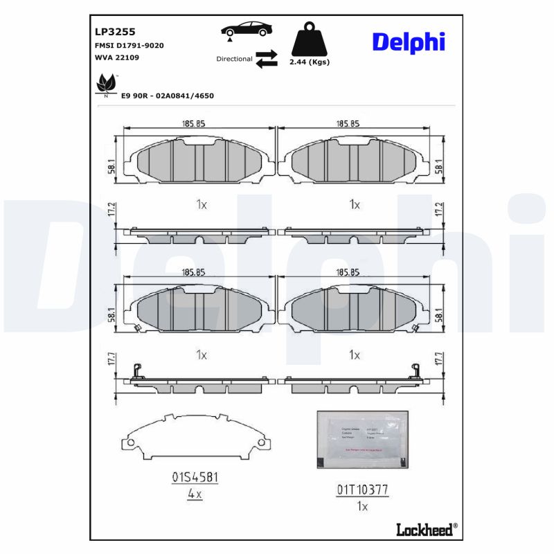 Remblokset Delphi Diesel LP3255