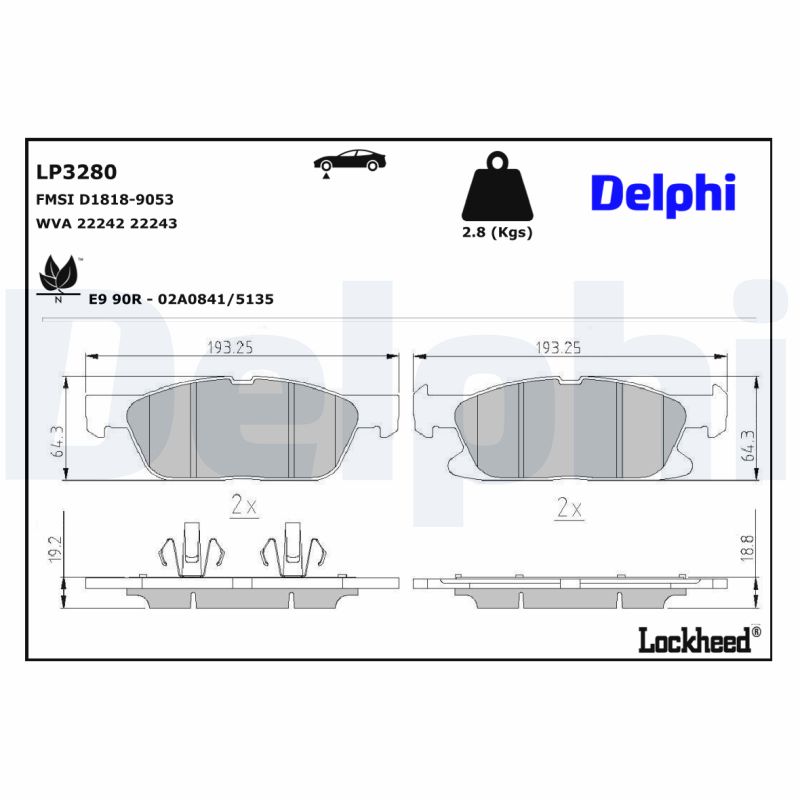 Remblokset Delphi Diesel LP3280