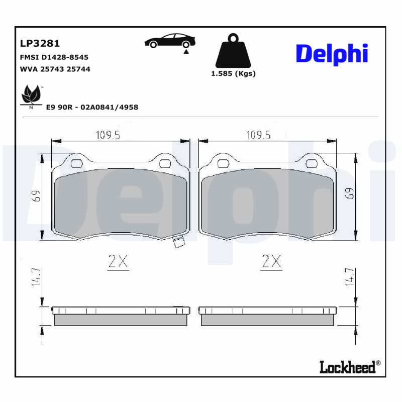 Remblokset Delphi Diesel LP3281