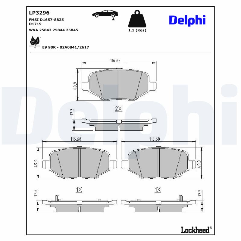 Remblokset Delphi Diesel LP3296