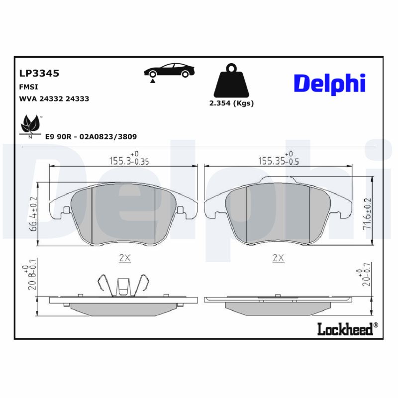 Remblokset Delphi Diesel LP3345