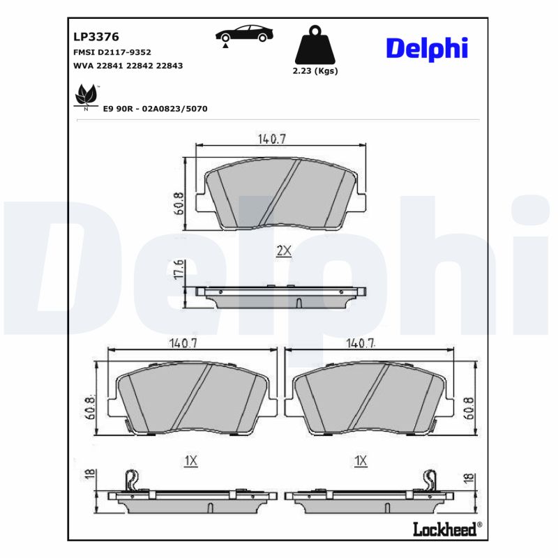 Remblokset Delphi Diesel LP3376