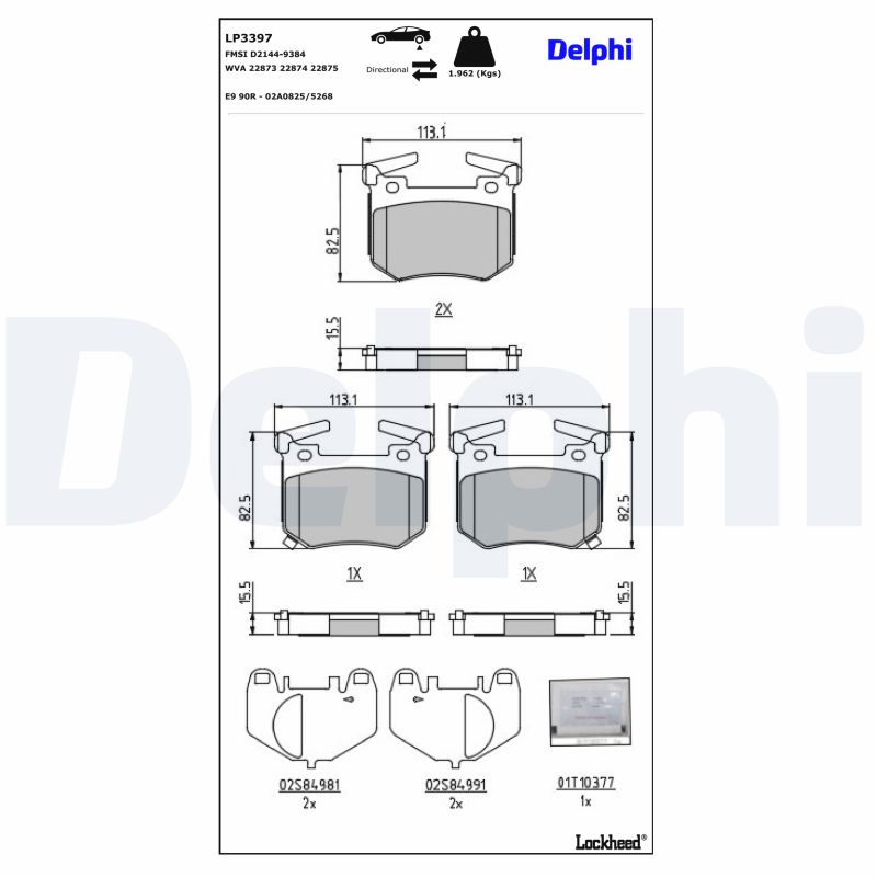 Remblokset Delphi Diesel LP3397