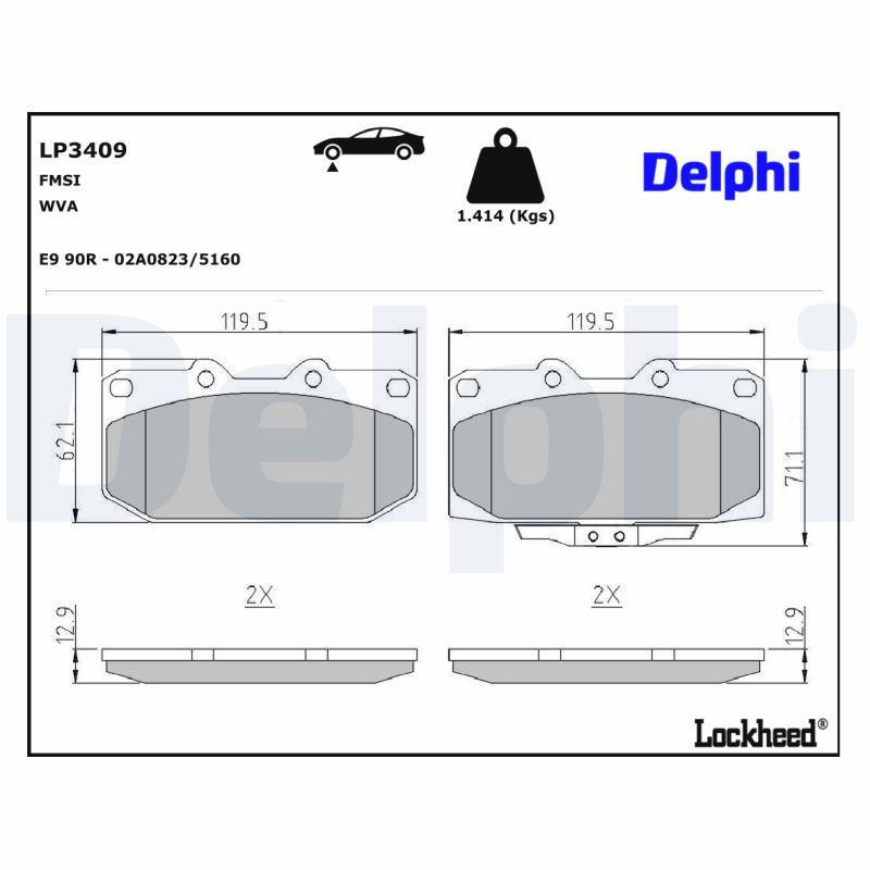 Remblokset Delphi Diesel LP3409