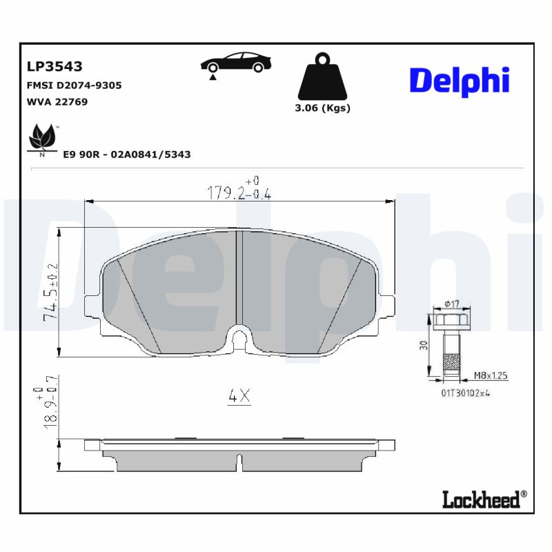 Remblokset Delphi Diesel LP3543
