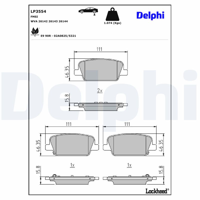 Remblokset Delphi Diesel LP3554