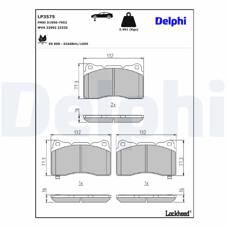 Remblokset Delphi Diesel LP3575