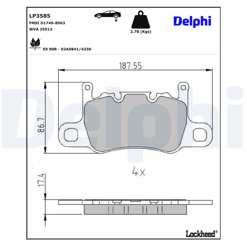 Remblokset Delphi Diesel LP3585