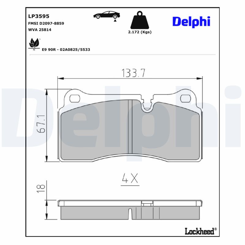 Remblokset Delphi Diesel LP3595