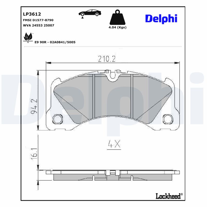 Remblokset Delphi Diesel LP3612