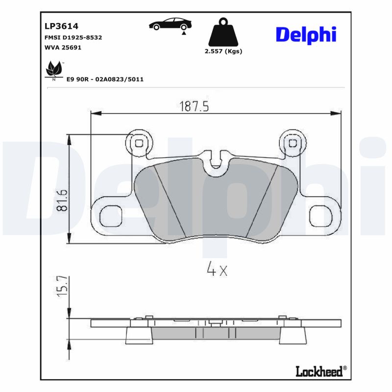Remblokset Delphi Diesel LP3614
