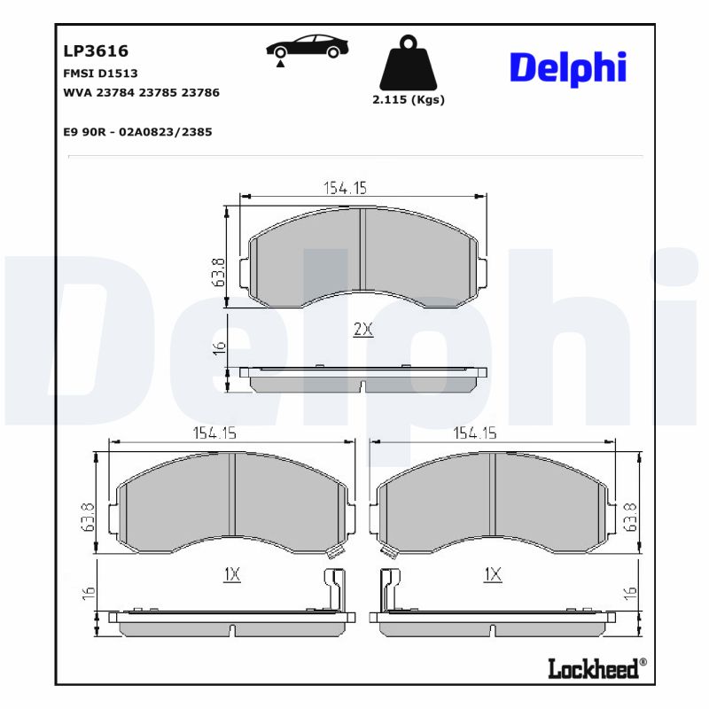 Remblokset Delphi Diesel LP3616