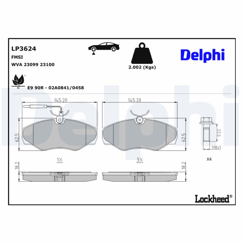 Remblokset Delphi Diesel LP3624
