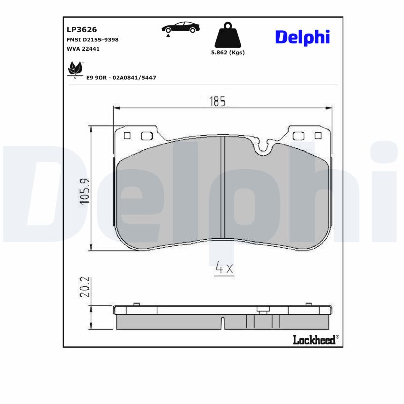 Remblokset Delphi Diesel LP3626