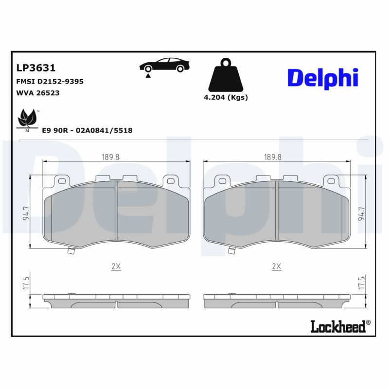 Remblokset Delphi Diesel LP3631