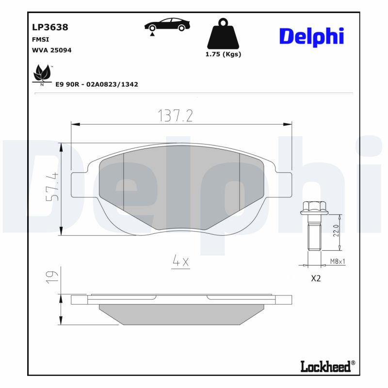 Remblokset Delphi Diesel LP3638